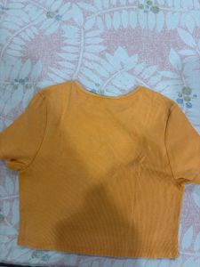 H&amp;M Orange ribbed crop top