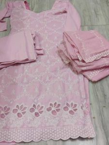 Pink Chikankari Kurta Set