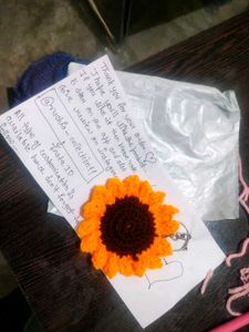 Crochet Sunflower Keychain