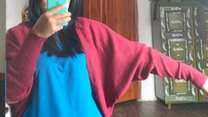 Chic Maroon Knit Cardigan