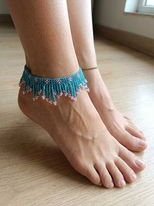 Boho Beaded Turquoise Anklet