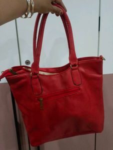 Imported Chic Coral Tote Bag