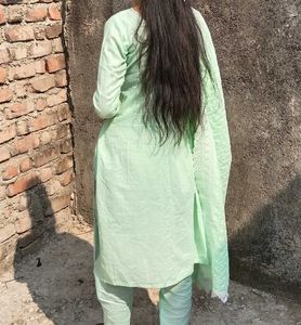 Elegant Mint Green Embroidered Kurta Set