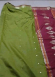Elegant Maroon Saree with Silver Border