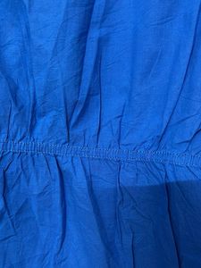 new Vibrant Blue Button-Up Peplum Top