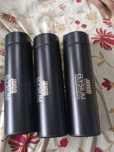 Set of 3 Black Insulated Water Bottles
