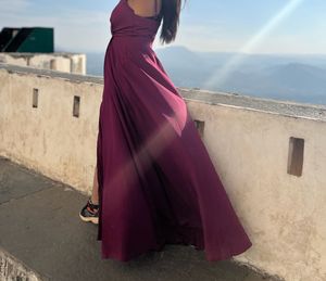 Maroon Color Maxi