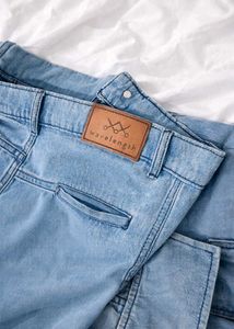 Light Wash Cargo Baggy Jeans.