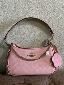 Coach Pink Monogram Hobo Bag