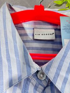 Classic Blue Striped Button-Up Shirt