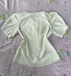 Elegant Cream Puff Sleeve Top