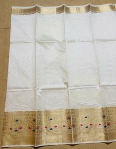 New White and Golden saree