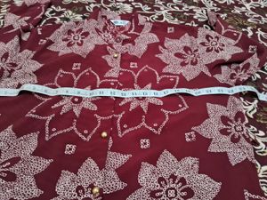 Maroon Floral Print Kurta