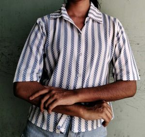 Striped Button-Up Shirt