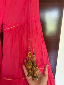 Beautiful Mul Cotton Pink Kurta Set with Garara