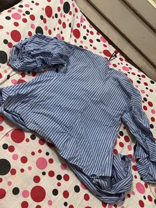 Puff Sleeved Drape Shirt With Knot