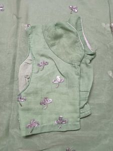 Elegant Sequined Saree with Blouse