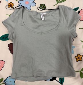Ribbed Square Neck Crop Top