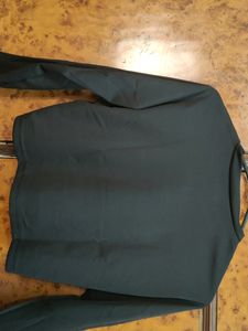 Black Brand New Crop Polyester Full Sleeves Tshirt