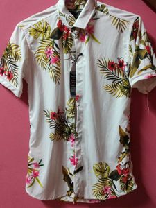 Men's Floral Print Short Sleeve Shirt