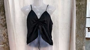 I. Chic Black Ruched Camisole Top