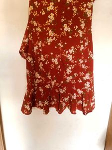 Chic Floral Print Dress L size