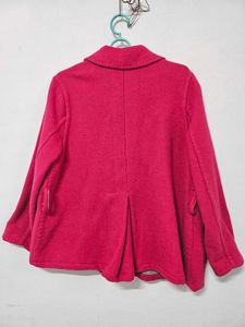 Korean style Pink Belted Peacoat