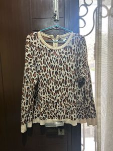 Leopard Print Knit Sweater