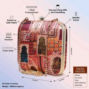Artklim Mughal Style Doors Printed Clutch