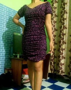 Chic Floral Print Ruched Bodycon Dress