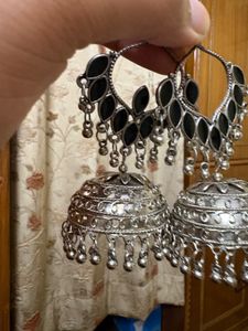 Oxidized Jhumka Earrings