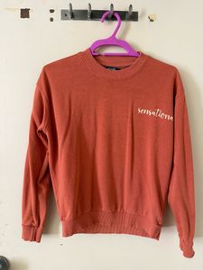 Orange Crew Neck Sweatshirt
