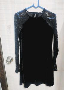 Black Velvet Lace Dress.m..