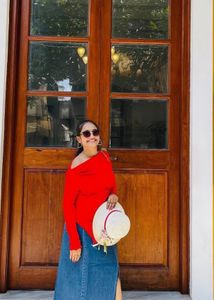 Chic Off-Shoulder Red Top