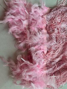Sparkling Pink Fringe &amp; Feather Dress