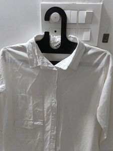 Classic White Button-Up Shirt, pure cotton.