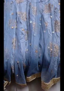 Grey &amp; Gold Stitched Heavy Worked Lehenga