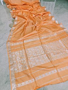 Flowy Pure Silk Tussar Mulberry Banarasi