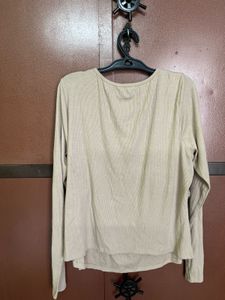 Ruched Square Neck Long Sleeve Top