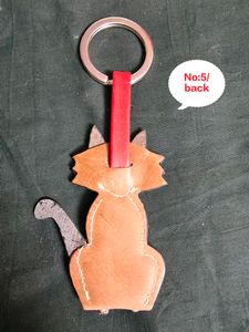Imported Pure Leather CAT/MEOW/KITTEN Keychain