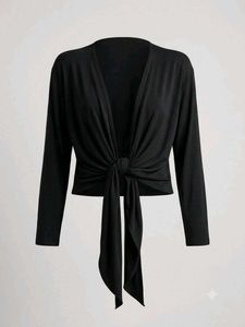 Black Tie-Front Coverup