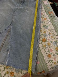 Light Wash Denim Maxi Skirt