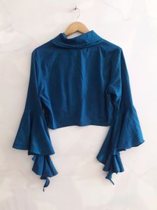 Blue Cropped Tops &amp; Tunics(Women)