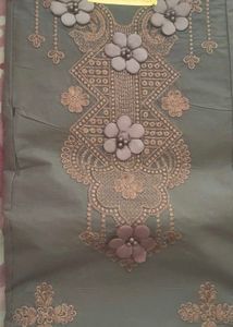 grey color partywear suit papper cotton fabric