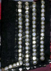 Elegant Black Dupatta with Mirror Work