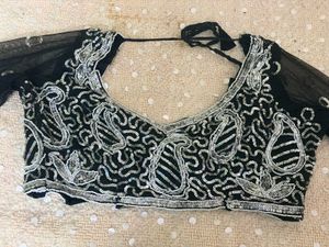 y2k Black Sequined Lehenga Choli Set