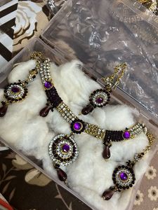 Magenta Jewellery Set With Mangtikaa Offer