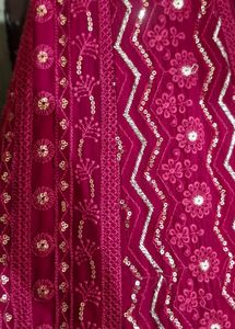 Elegant rani pink Embroidered Anarkali