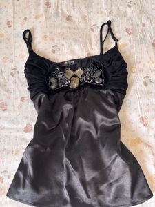 Morgan Black Embellished vintage Top