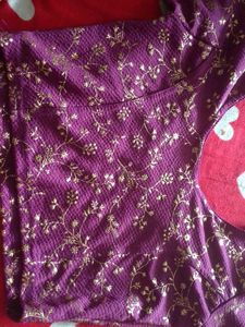 Elegant Purple Embroidered Blouse